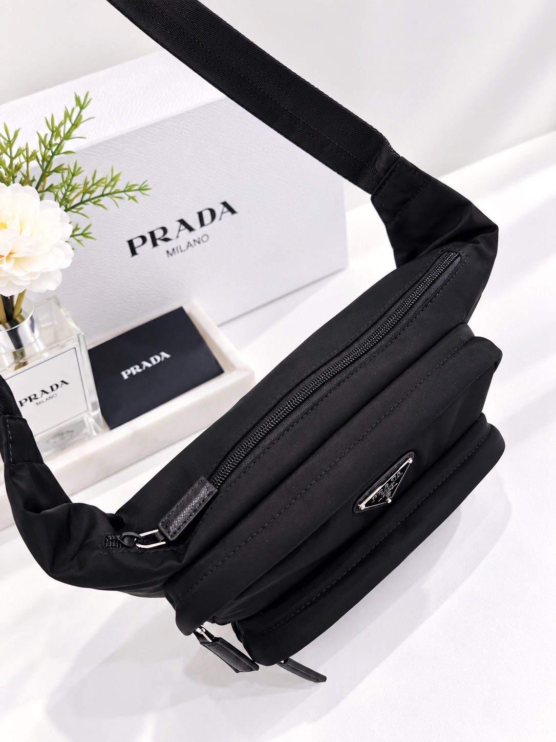 p라다 삼각로고 리나일론 벨트백 힙색 3