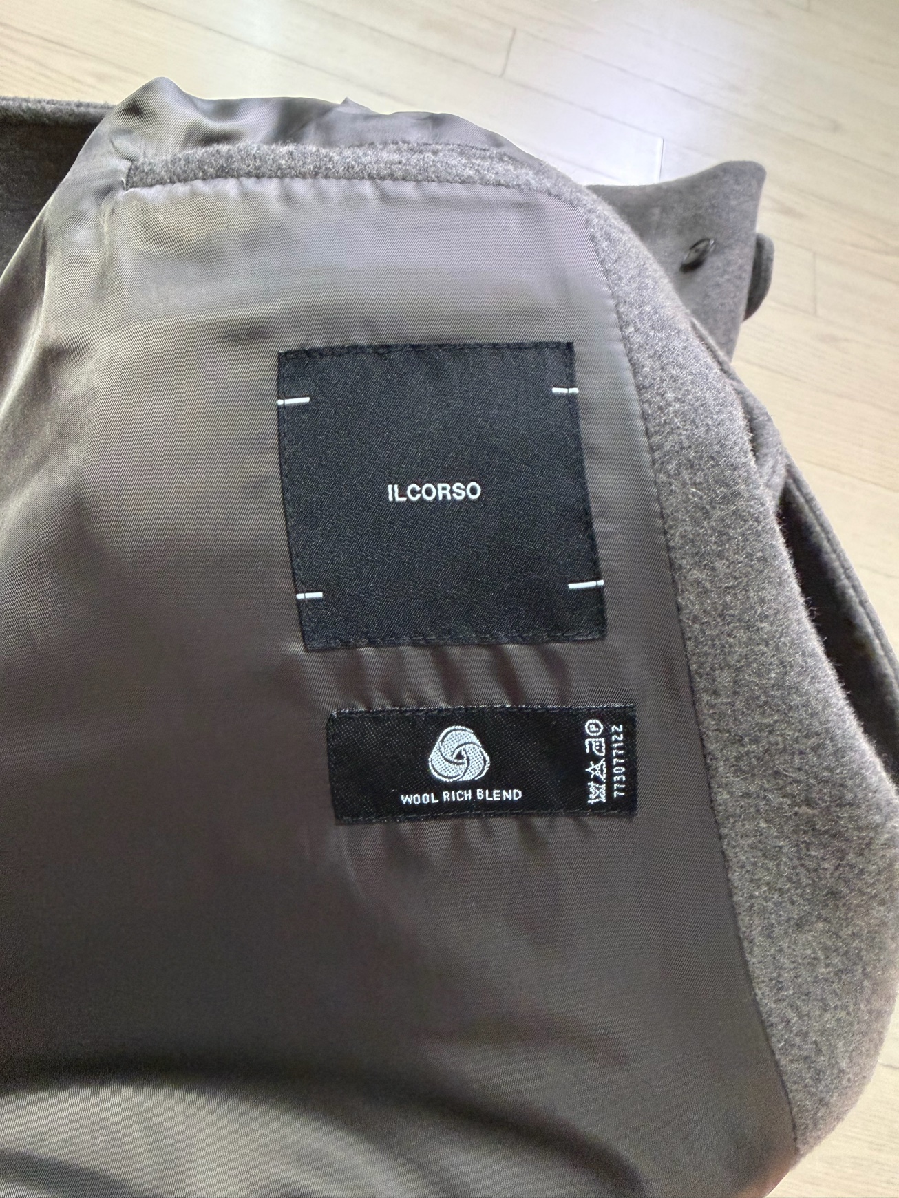 일꼬르소 남성 오버핏 울 후드 코트 자켓 L 새상품 5