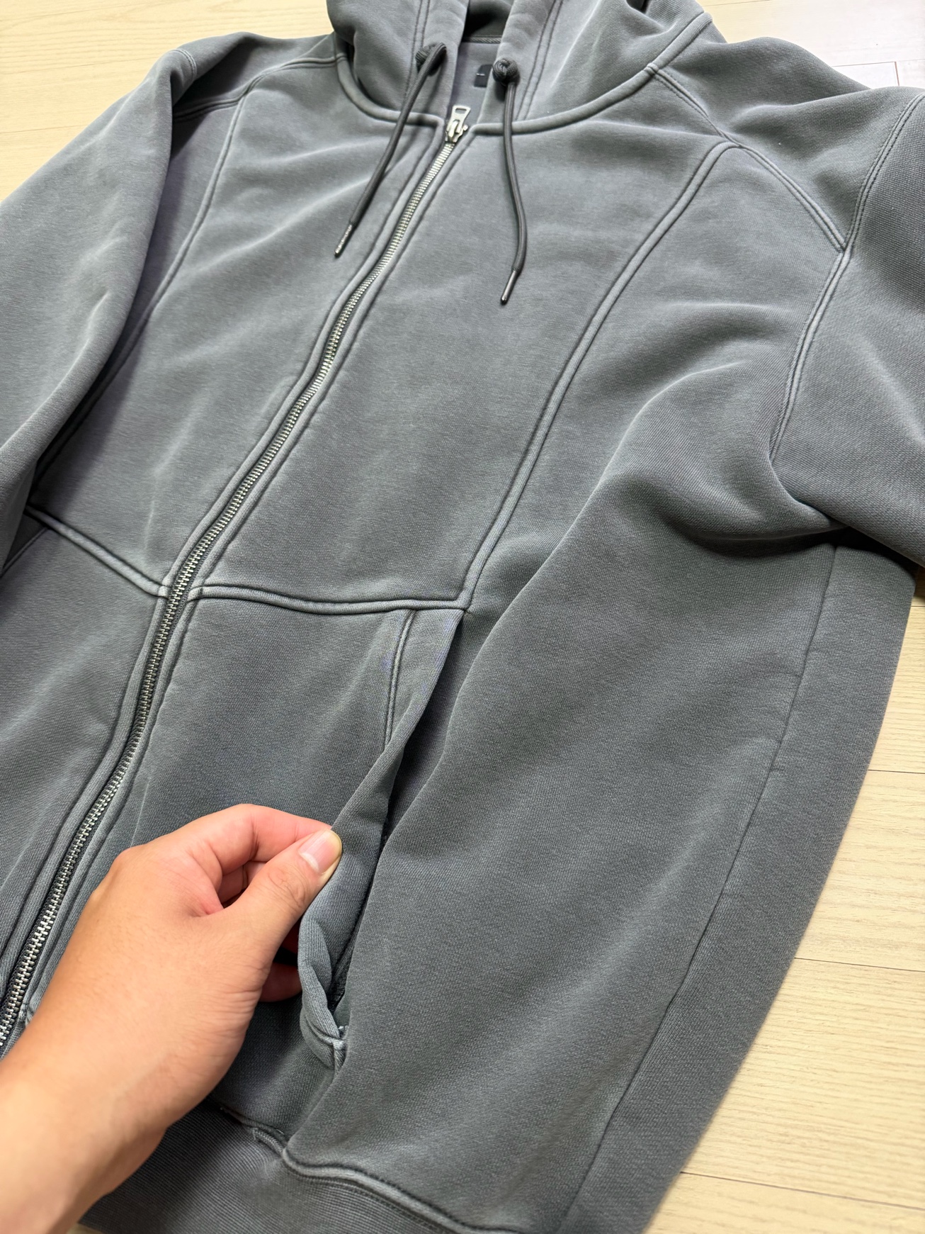 일꼬르소 남성 가먼트다잉 워싱 후드집업 M 2