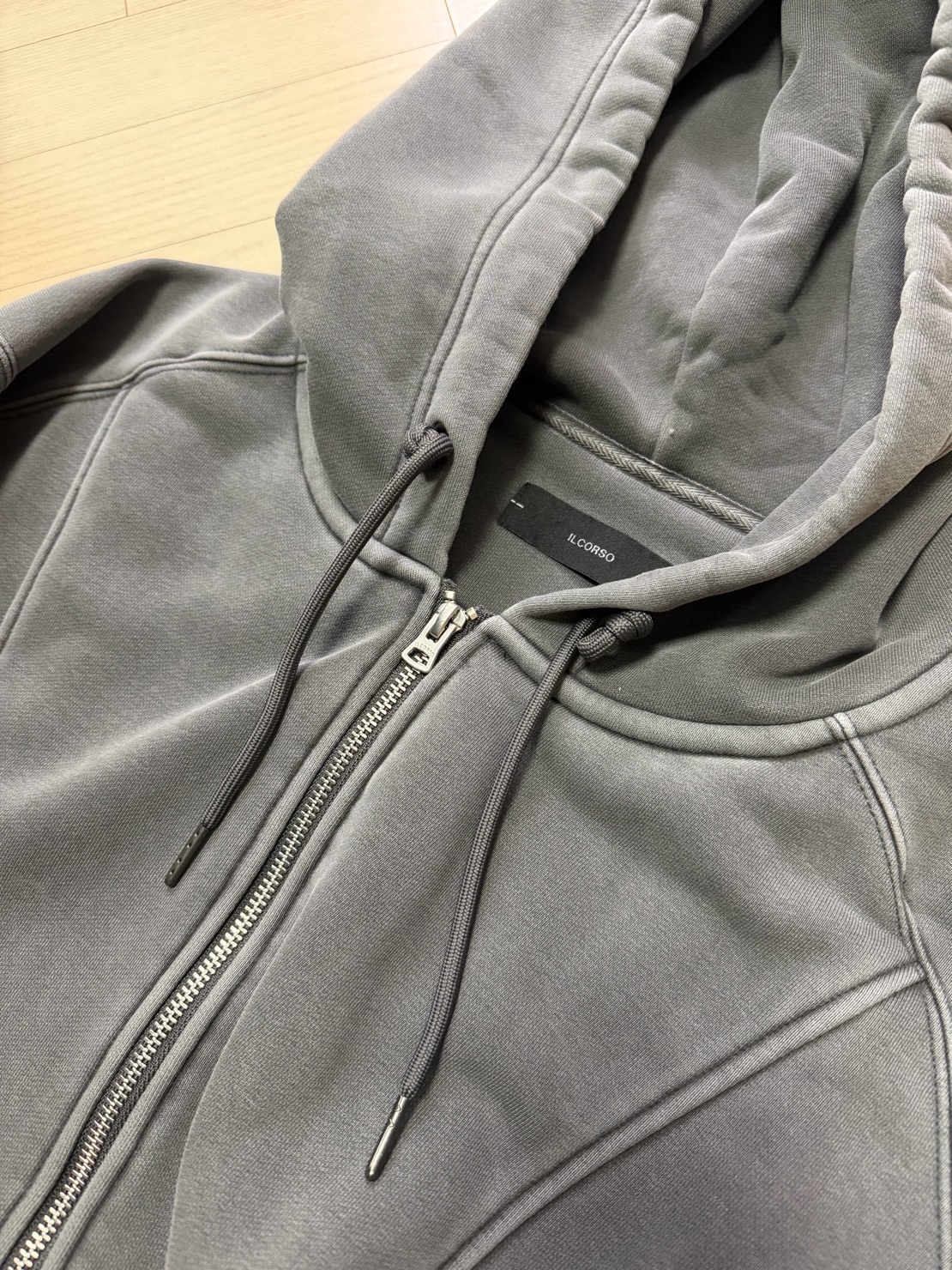 일꼬르소 남성 가먼트다잉 워싱 후드집업 M 3