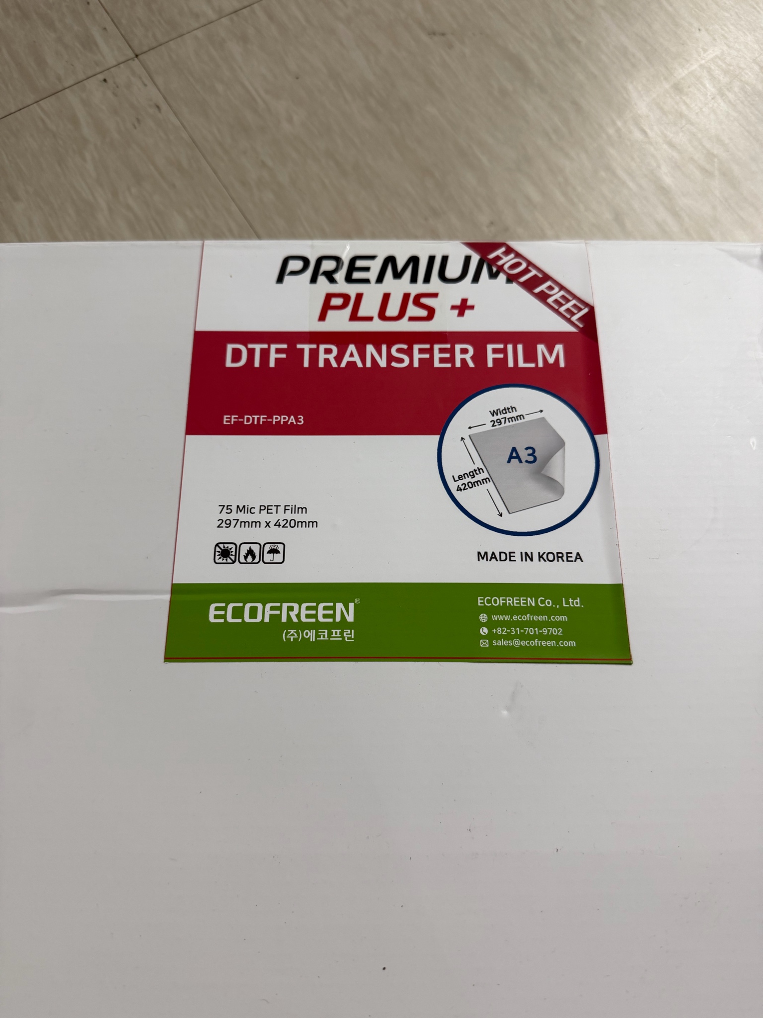 에코프린 DTF 프린터용 필름 A3 90장 3